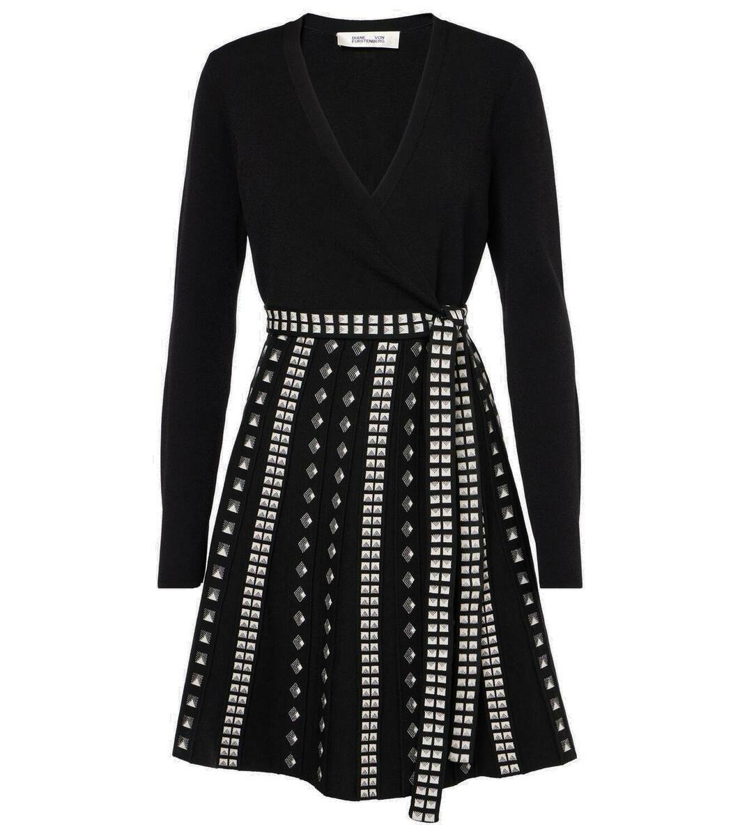 Diane von Furstenberg Edwina knitted jacquard wrap dress