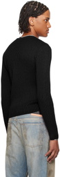 Still Kelly Black Crewneck Rib Sweater