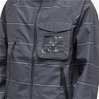 Pop Trading Company Men's Striped Oracle Ripstop Jacket in Anthracite/Black