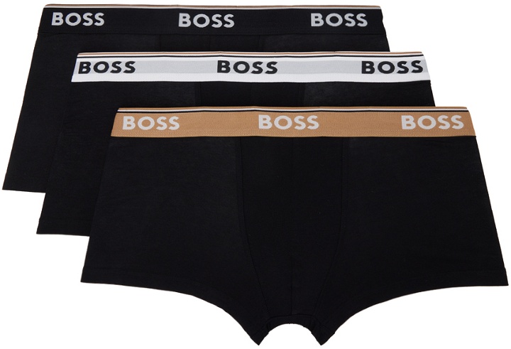 Photo: BOSS Three-Pack Black Logo Boxer Briefs