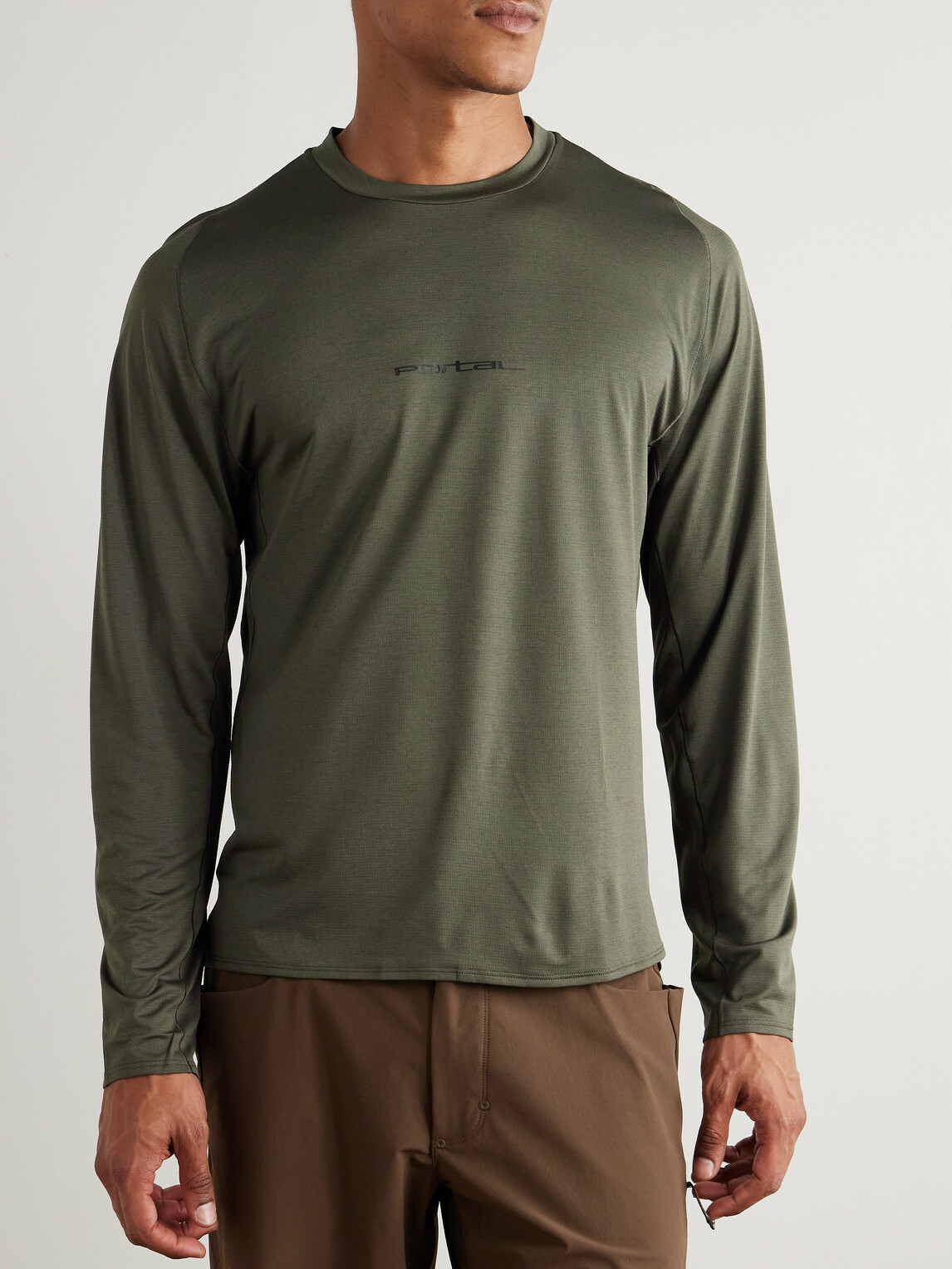 Portal - Lateral Peak Logo-Print Recycled-Jersey T-Shirt - Green