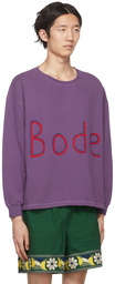 Bode Purple Rickrack Namesake Sweatshirt