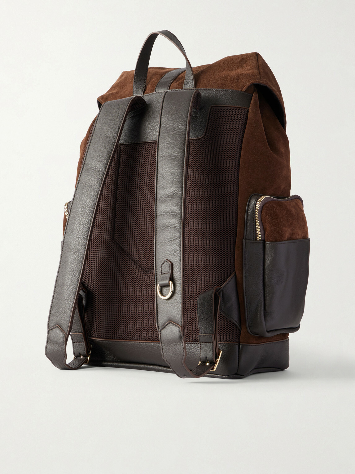 Canali - Leather-Trimmed Suede Backpack