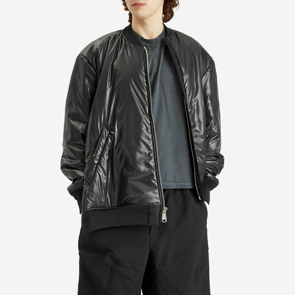 Comme des Garçons Men's Asymetric Bomber Jacket in Black