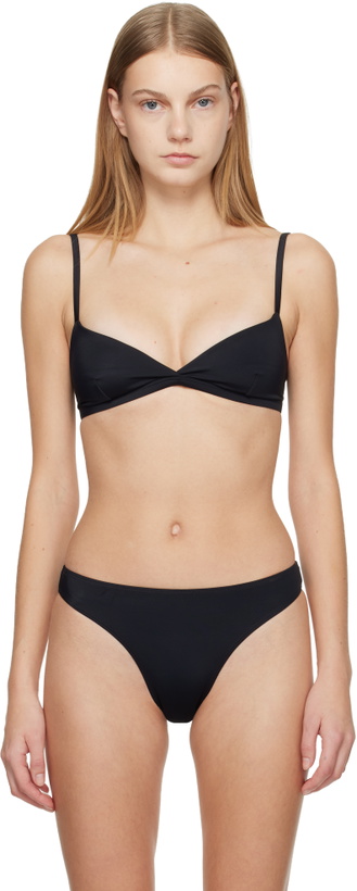 Photo: Matteau Black Tri Crop Bikini Top