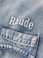 Rhude - Lamborghini Logo-Embroidered Denim Shirt - Blue
