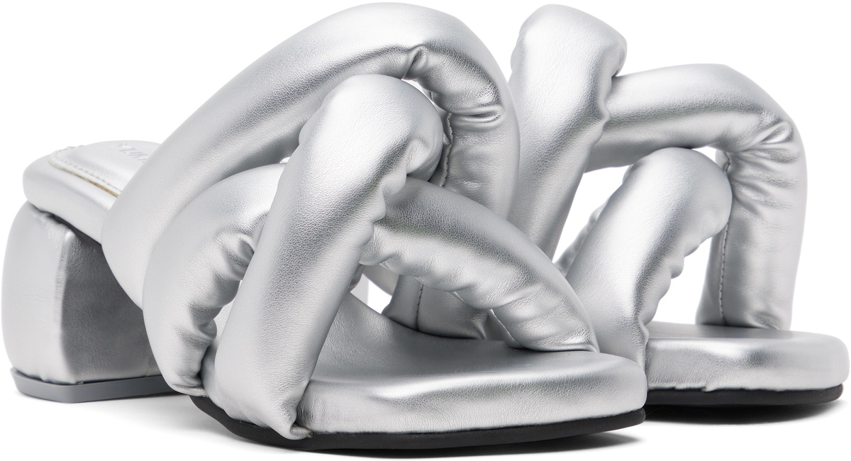 YUME YUME Silver Kitten Sausage Heeled Sandals