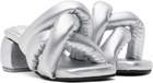 YUME YUME Silver Kitten Sausage Heeled Sandals