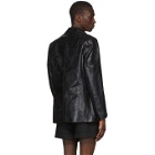 Sankuanz Black Leather Distressed Jacket