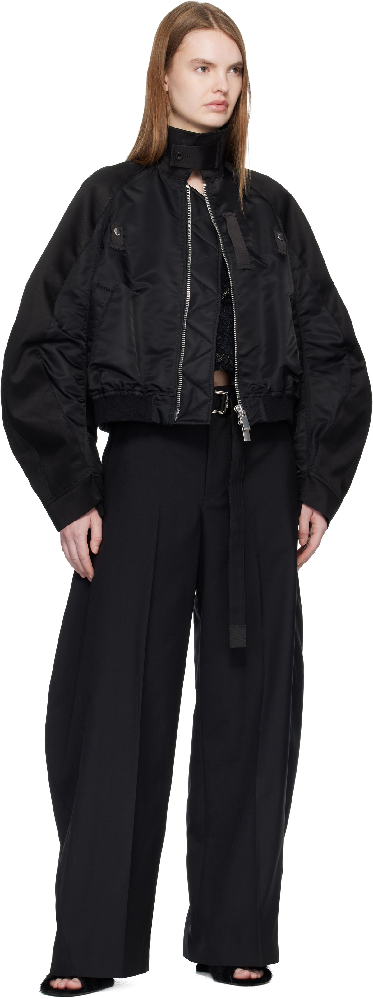 sacai Black Suiting Trousers