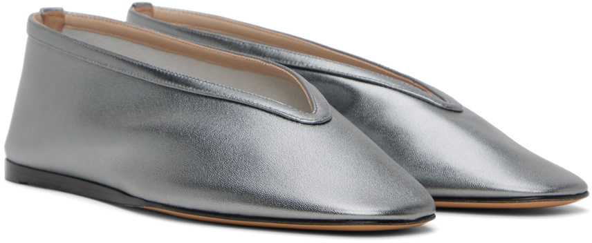 Le Monde Beryl Silver Luna Ballerina Flats