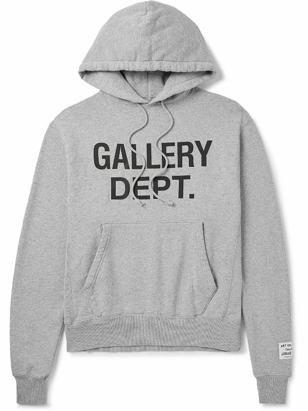 Photo: Gallery Dept. - Logo-Print Appliquéd Cotton-Jersey Hoodie - Gray