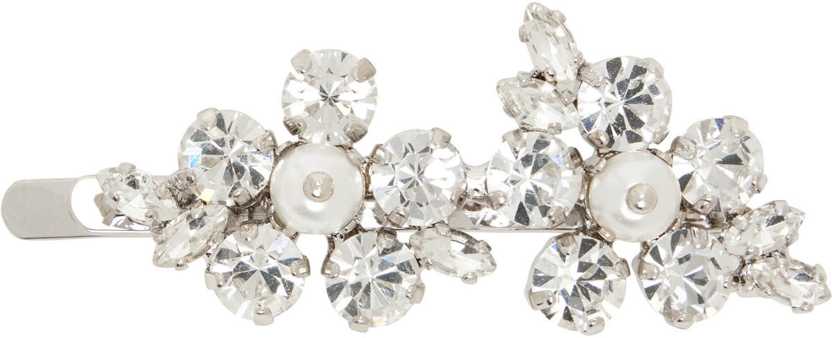 Simone Rocha Silver Mini Hellebore Flower Hair Clip