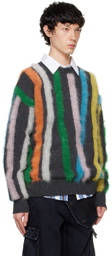 le PÈRE Gray Tyndell Stripe Sweater