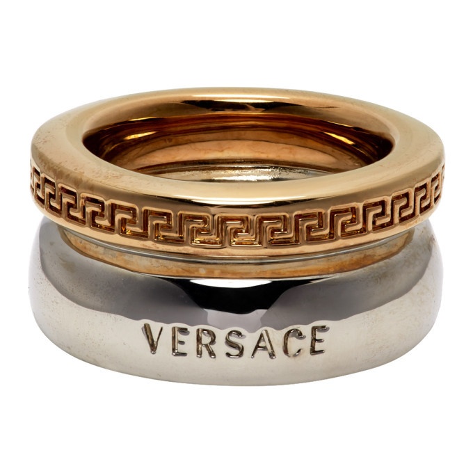 Photo: Versace Gold and Silver Greca Ring