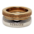 Versace Gold and Silver Greca Ring