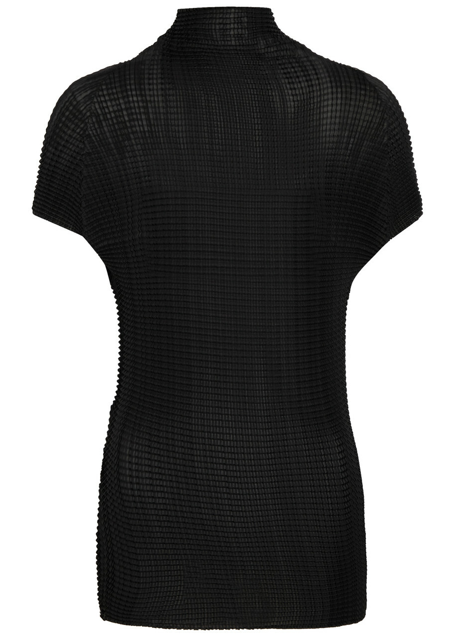 Issey Miyake Pleated High-neck Woven top Black