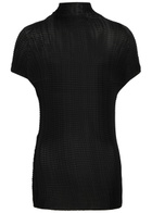 Issey Miyake Pleated High-neck Woven top Black