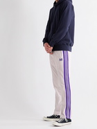 Needles - Logo-Embroidered Webbing-Trimmed Cotton-Blend Velour Sweatpants - White