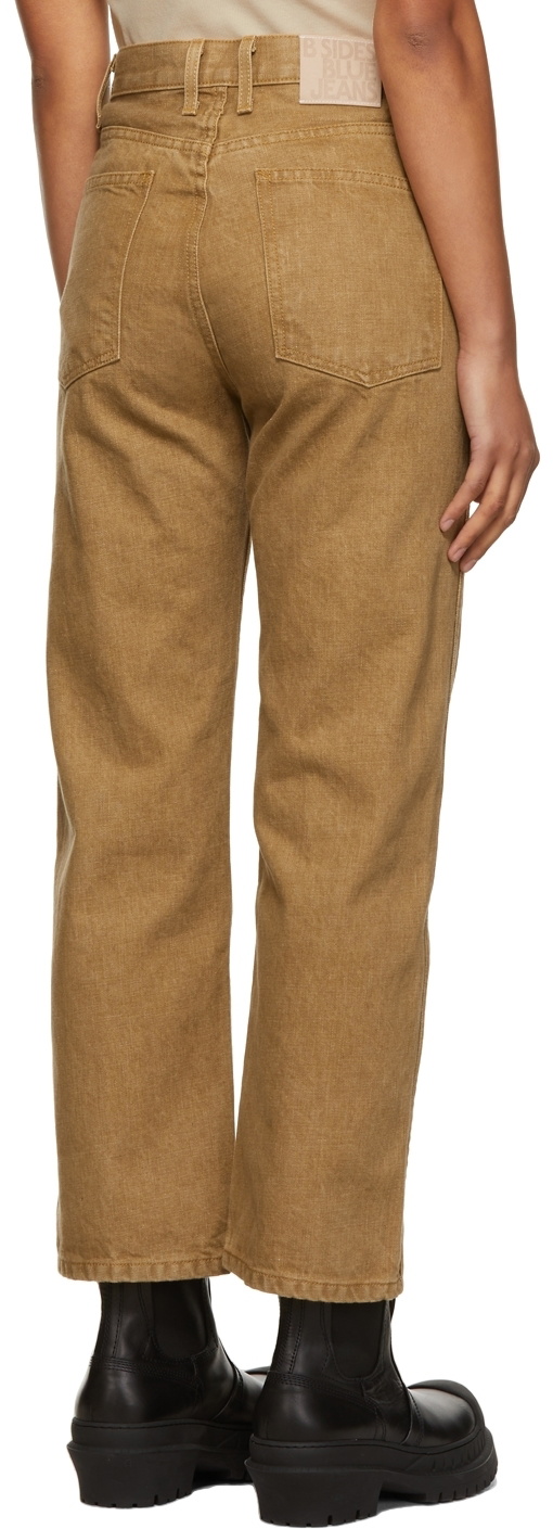 B Sides Tan Plein High Straight Jeans