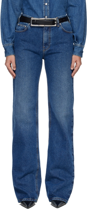 Photo: Mugler Blue Five Pocket Straight Denim Jeans