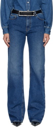 Mugler Blue Five Pocket Straight Denim Jeans
