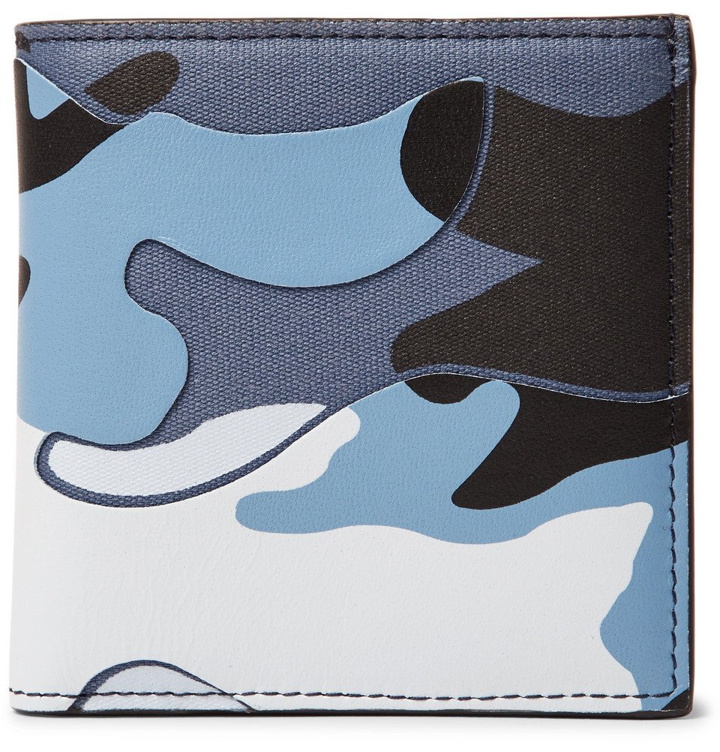 Photo: Valentino - Valentino Garavani Camouflage-Print Leather and Canvas Wallet - Men - Blue