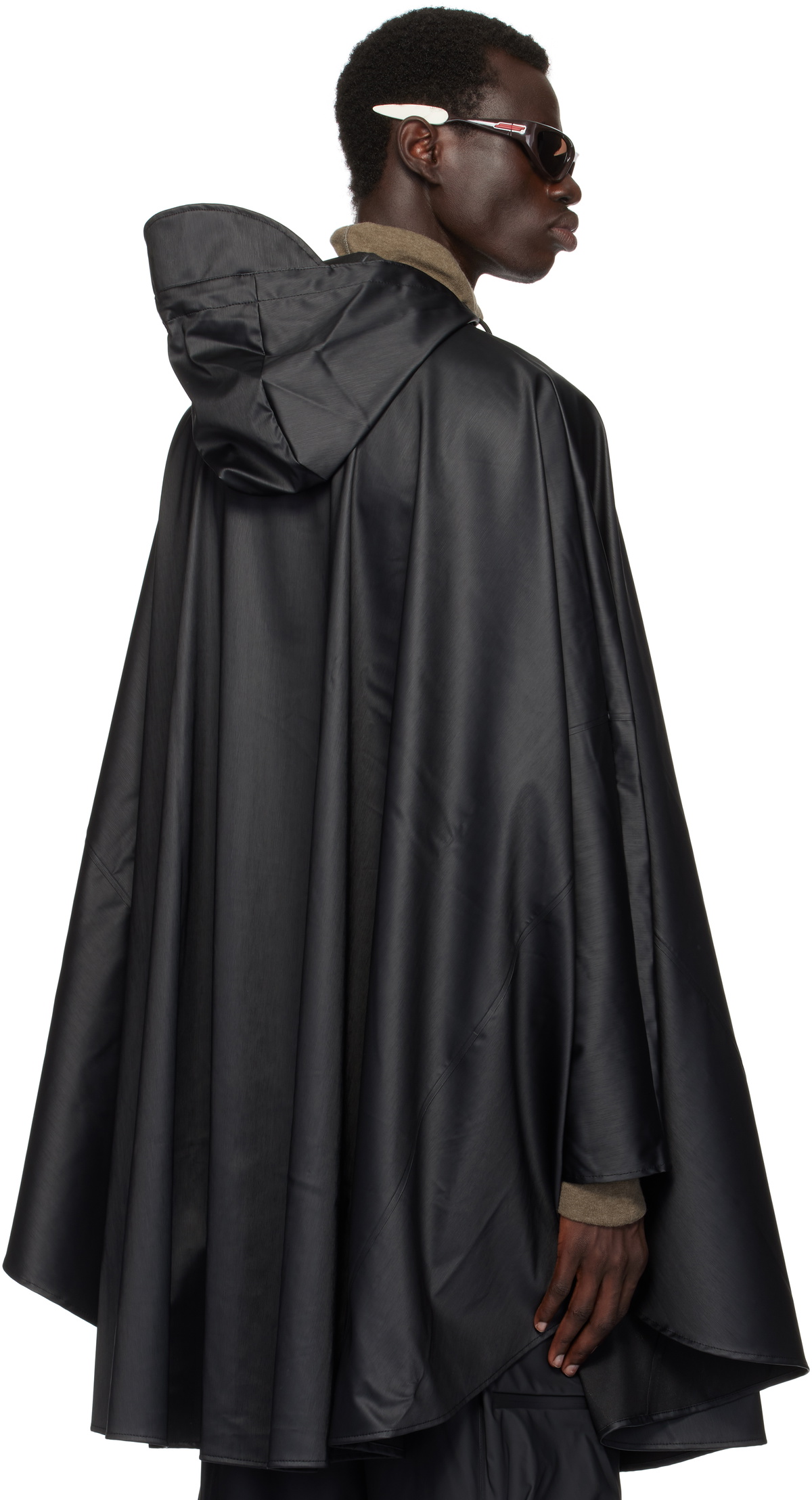 RAINS Black Cape Coat