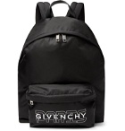 Givenchy - Leather-Trimmed Logo-Print Nylon Backpack - Black