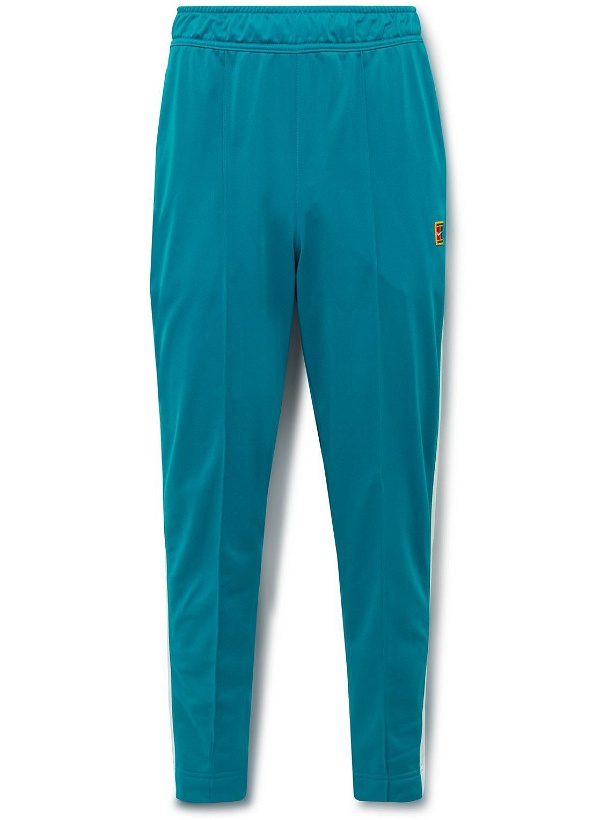 Photo: Nike Tennis - Court Heritage Tapered Striped Tech-Jersey Tennis Trousers - Green
