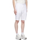 Boss White Linen Crigan Shorts