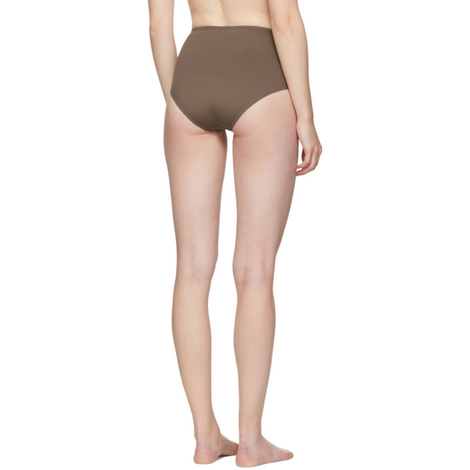 Her Line Brown Classic High-Waist Bikini Briefs
