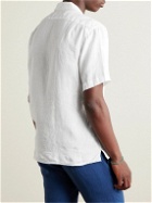 Hartford - Palm Convertible-Collar Linen Shirt - White