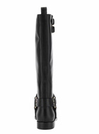 TwinSet Black Buckle Boots In Leather Woman
