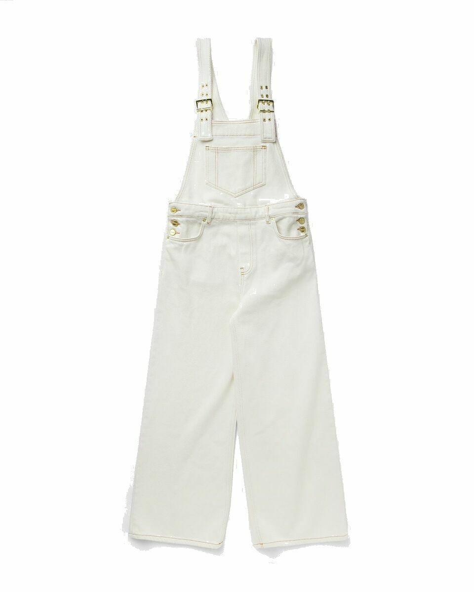 Photo: Ganni Heavy Denim Overalls Beige - Womens - Casual Pants