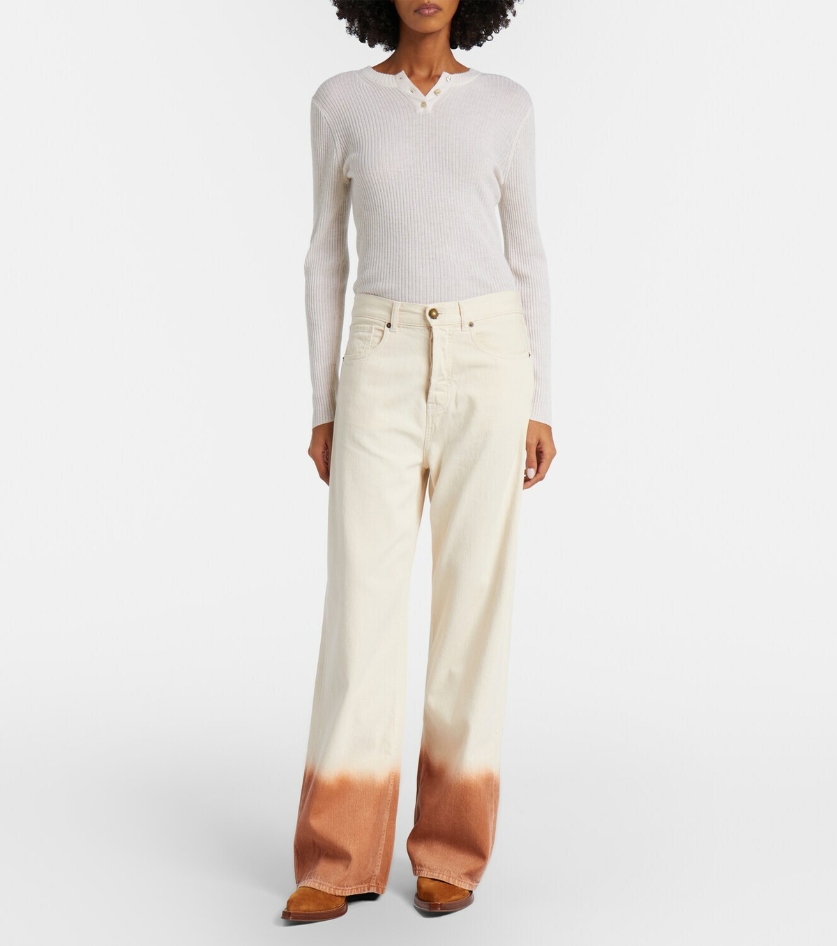 Alanui Shades Of Eden wide-leg jeans