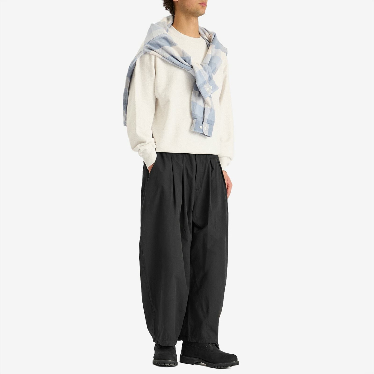 Anglan Men's Essential Easy Balloon Trousers in Black 