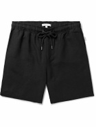 Onia - Air Straight-Leg Linen and Lyocell-Blend Drawstring Shorts - Black