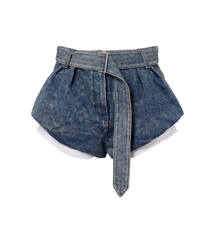Photo: Magda Butrym Belted high-rise denim shorts