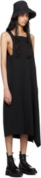 Y's Black Asymmetric Midi Dress
