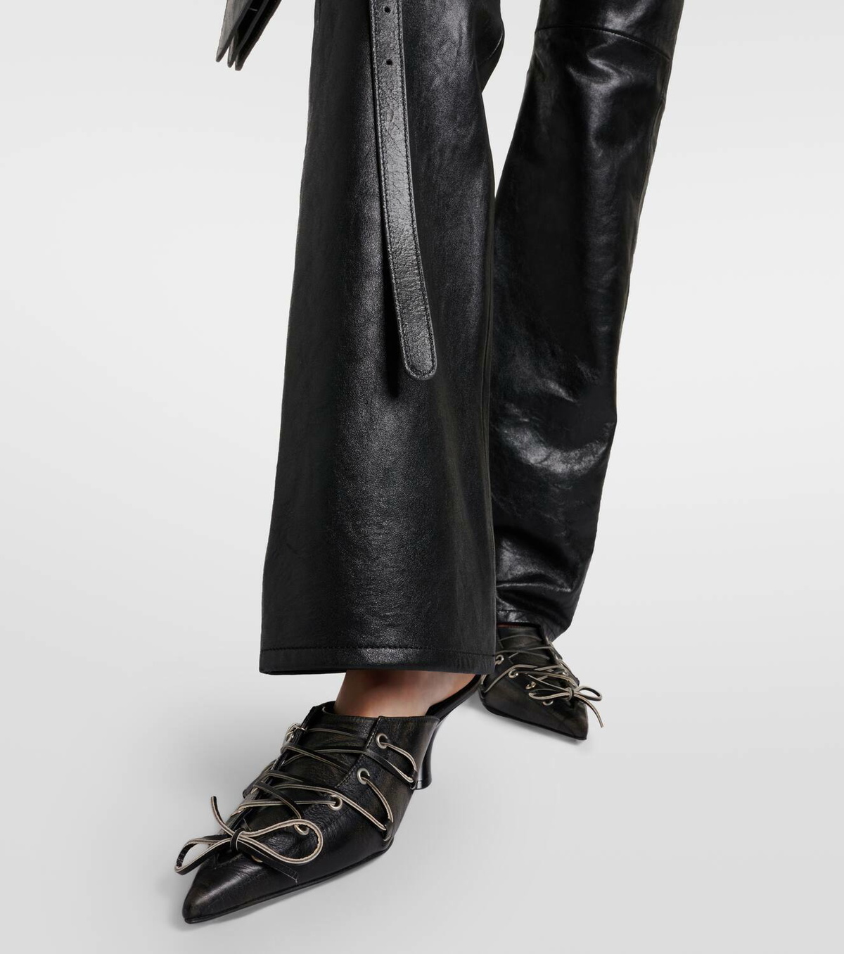 Acne Studios Leather lace-up mules Acne Studios