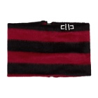 D by D Black and Red Striped Zip-Up Neck Warmer