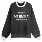 Nahmias Men's P.E. Crew Sweat in Worn Black