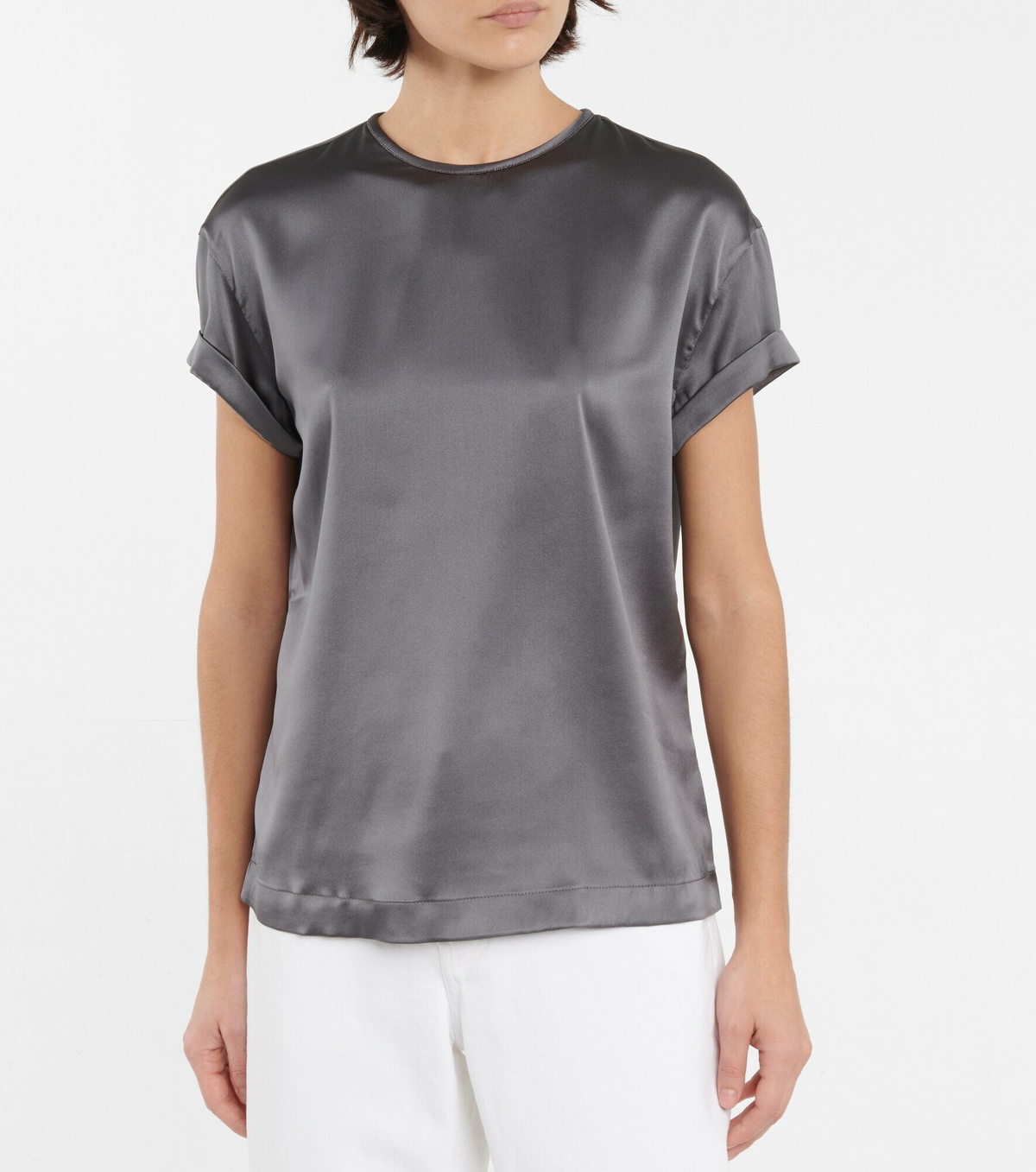 Brunello Cucinelli Gray Silk Shirt main image 1