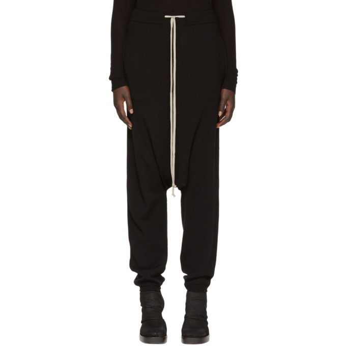 Photo: Rick Owens Black Merino Drawstring Lounge Pants