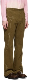 TheOpen Product SSENSE Exclusive Khaki Stitched Western Trousers