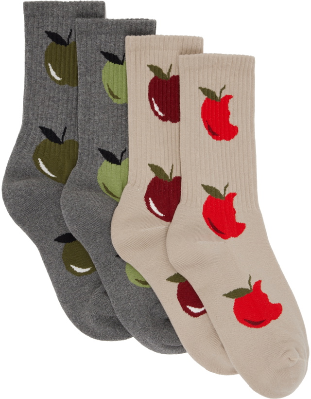 Photo: JW Anderson Two-Pack Multicolor Apple Socks