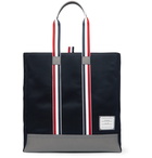 Thom Browne - Leather-Trimmed Canvas Tote Bag - Blue