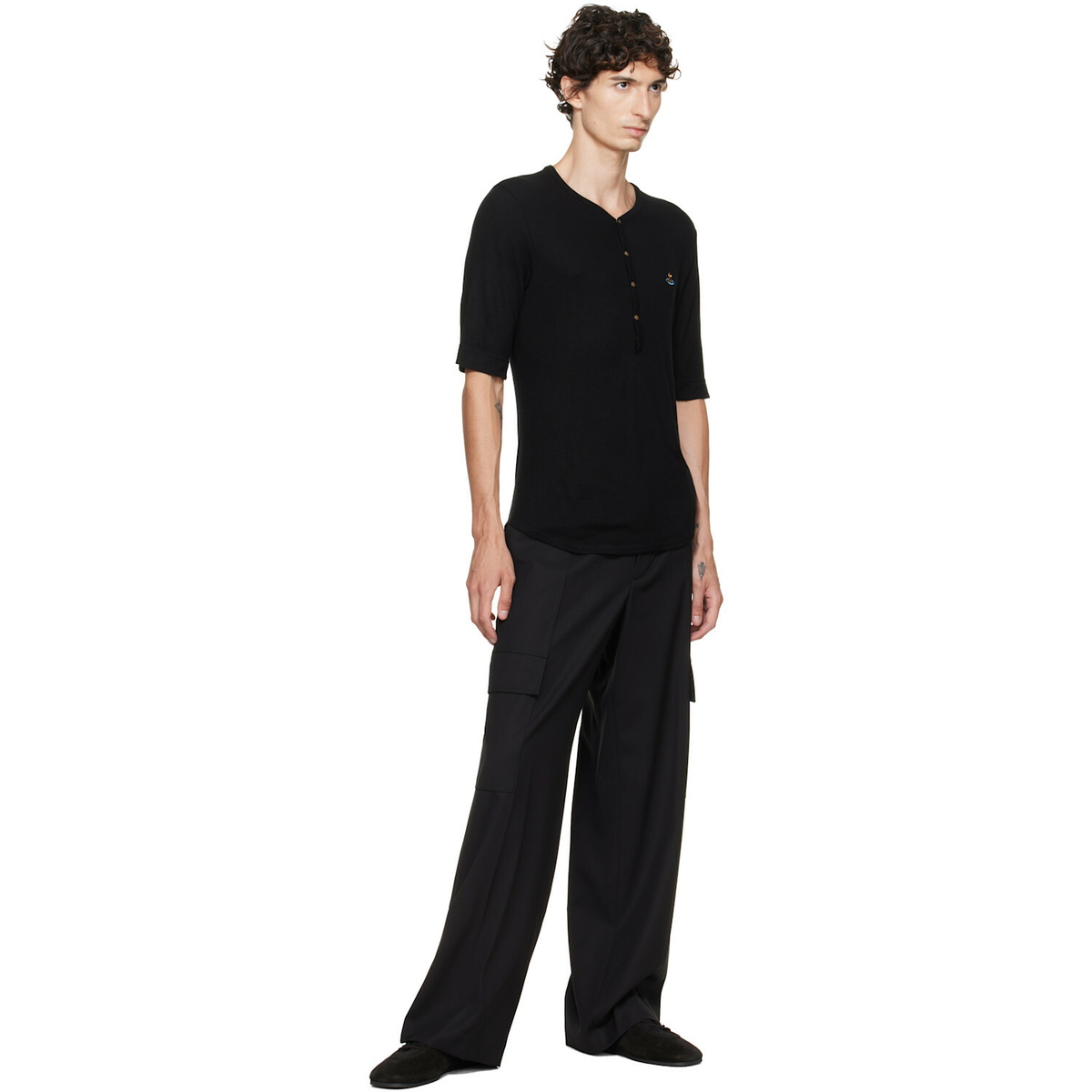 Helmut Lang Black Wool Utility Trousers