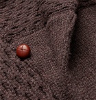 Brioni - Shawl-Collar Cable-Knit Wool Cardigan - Brown